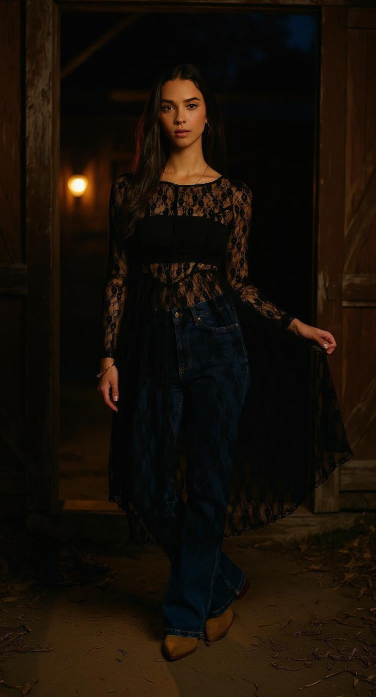 Sheer Lace Layering Dress