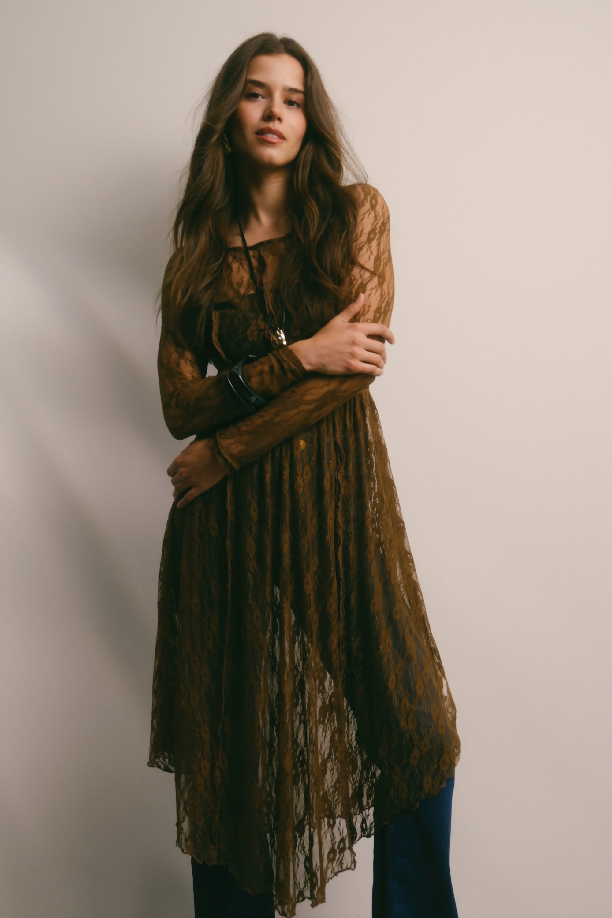 Sheer Lace Layering Dress