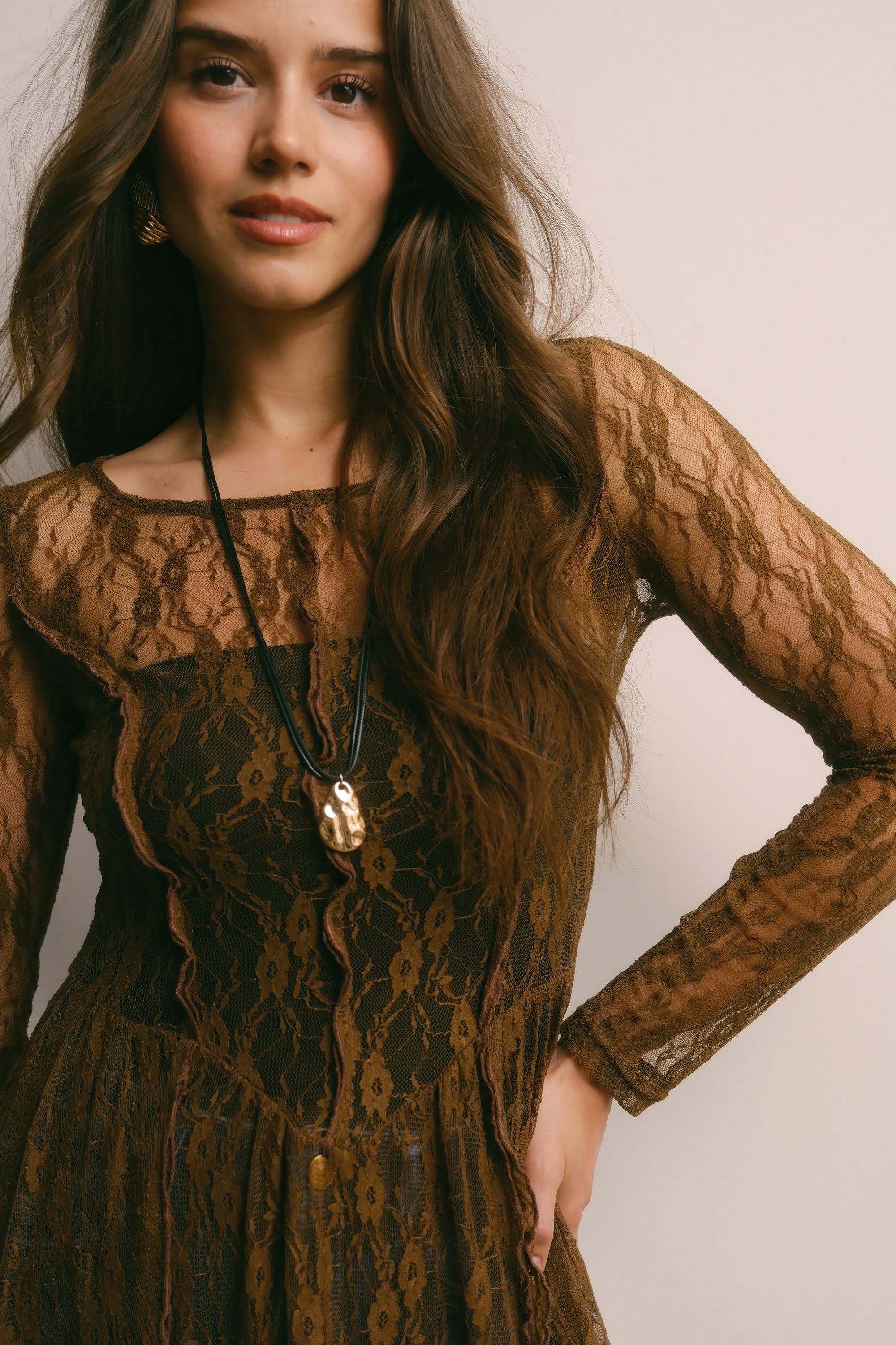 Sheer Lace Layering Dress