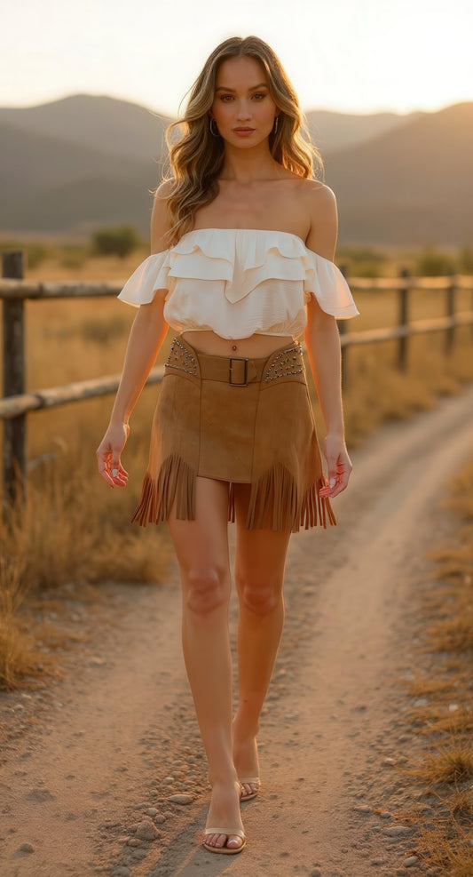 Off Shoulder Ruffles Top