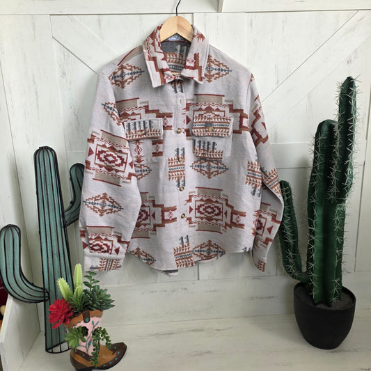 Southwest Aztec Button-Up Jacket