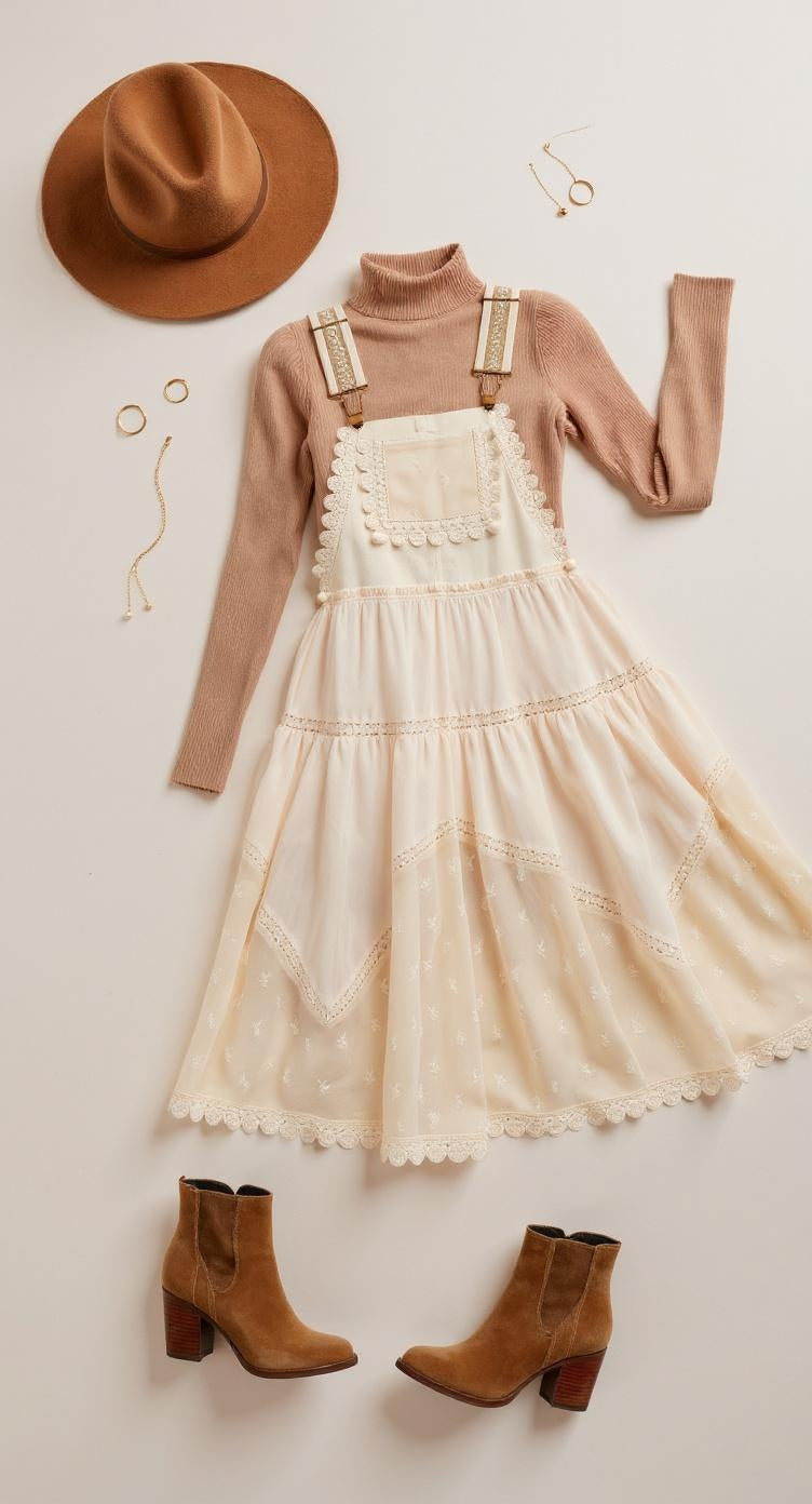 Lace Embroidered Tulle Bib Maxi Dress – Ecru