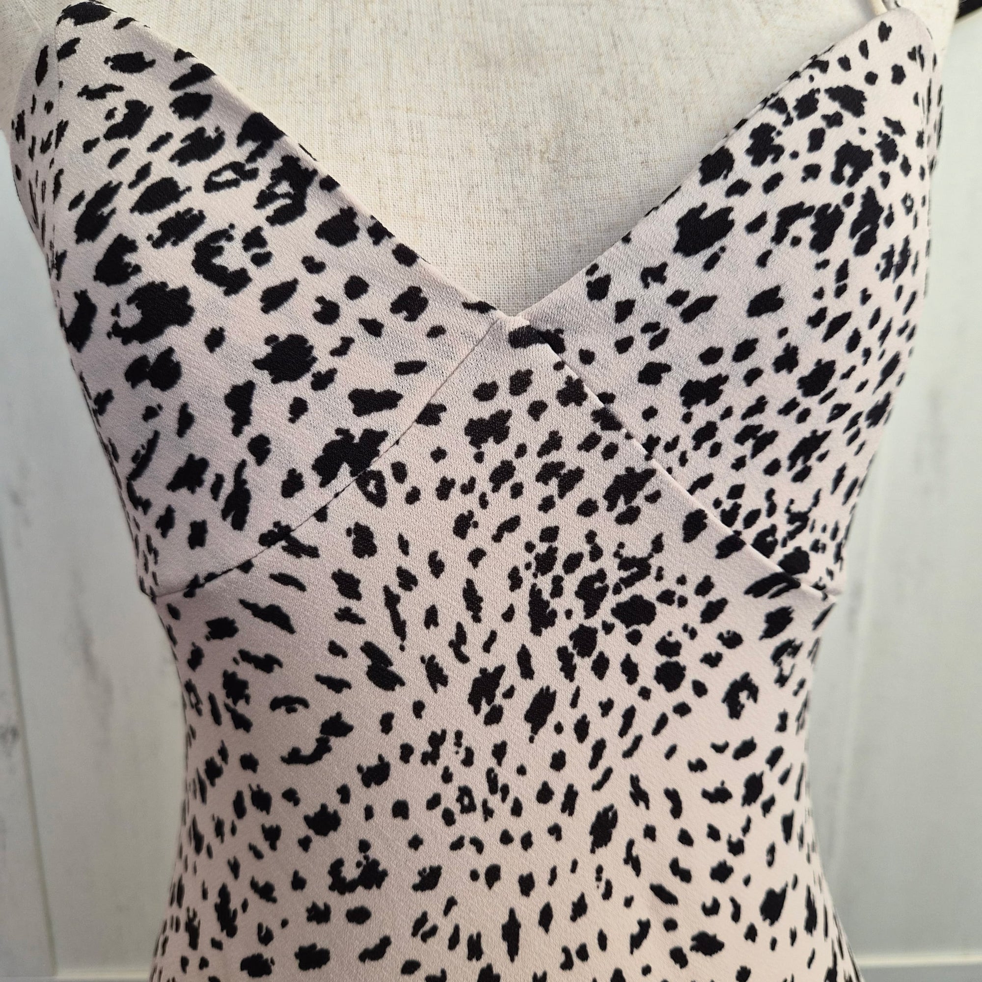 Cow Print Slip Midi Dress – Western Cowgirl Dress with Side Slit